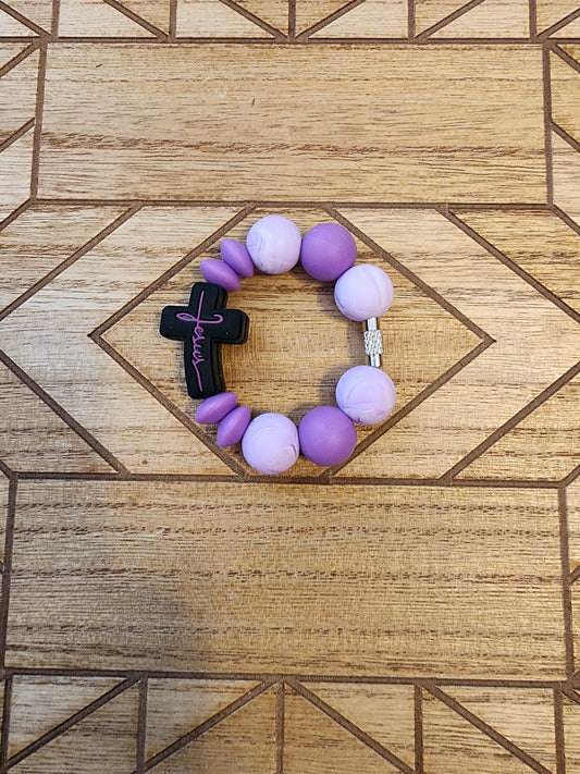 Jesus Cross (Purple) Cup Charm